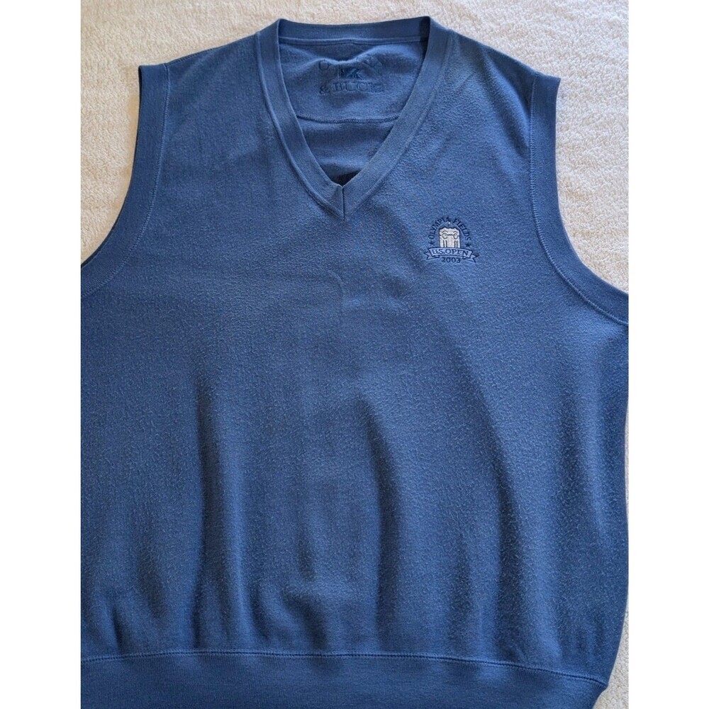 Vintage Cutter & Buck Mens XL US Open 2003 Sweater Vest Blue USA